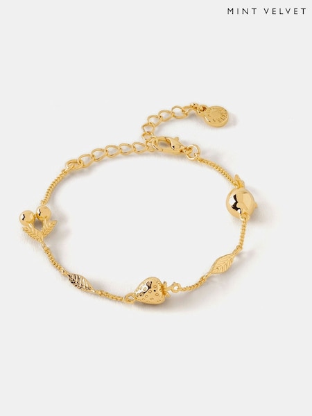Mint Velvet Gold Tone Fruit Charm Bracelet (F87457) | €60