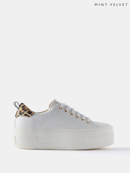 Mint Velvet Belle Platform Leopard Trainers (F87462) | €189