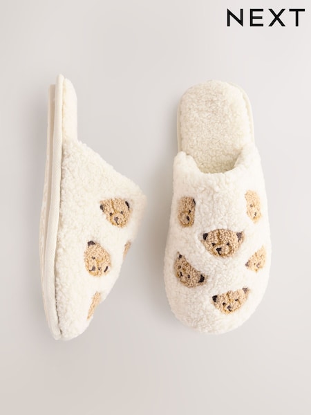 Urso Ecru - Mule Borg Slippers (F87491) | R$ 130
