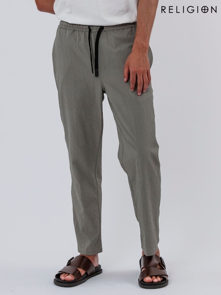 Religion Green 100% Cotton Elasticated Chinos Trousers (F87593) | €113