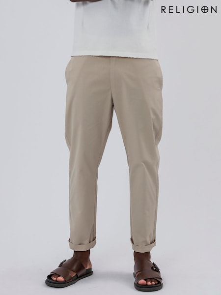 Religion Cream 100% Cotton Lightweight Basic Chino Trousers (F87602) | R$ 790