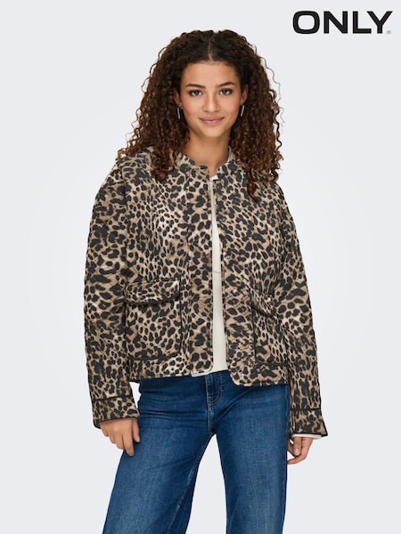 ONLY Natural Tile Pattern Quilted Jacket (F87615) | ₪241