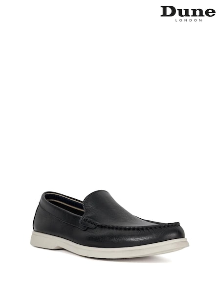 Dune London Black Buftonn Sole Loafers (F87648) | SGD 192