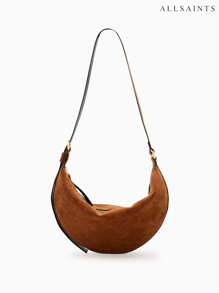 AllSaints Tan Half Moon Shoulder Bag (F87651) | €253