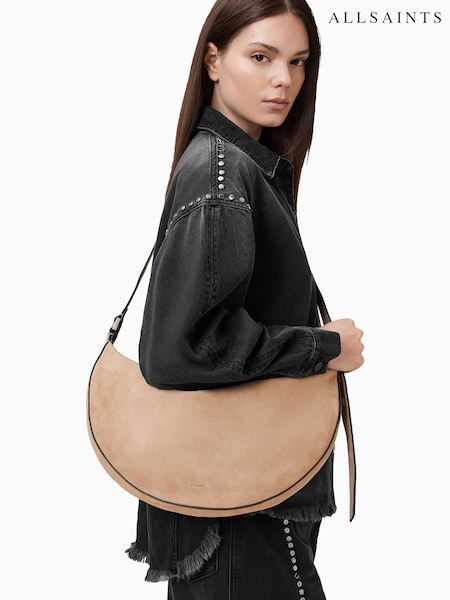 AllSaints Brown Half Moon Shoulder Bag (F87652) | €253
