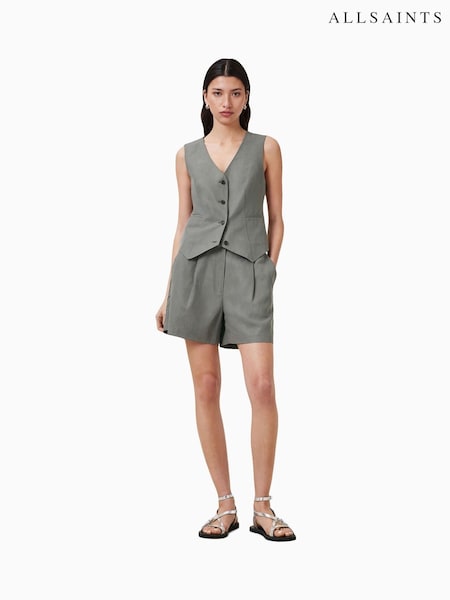 AllSaints Grey Averie Lin Shorts (F87666) | €213