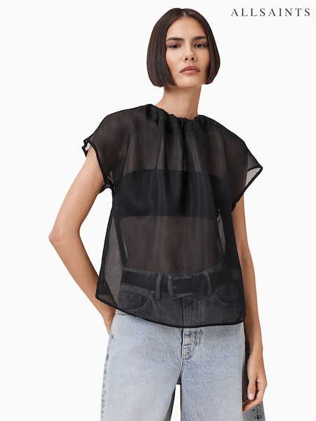 AllSaints Black Trisha Sheer Top (F87695) | 7,750 UAH