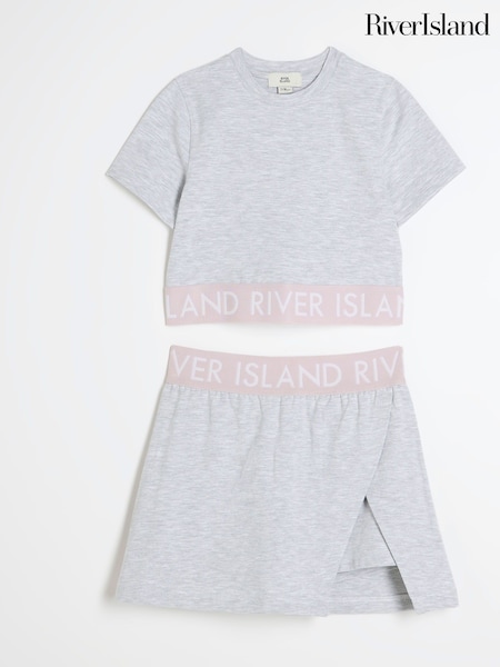 River Island Pink Girls Waistband Top and Skort Set (F87732) | $47