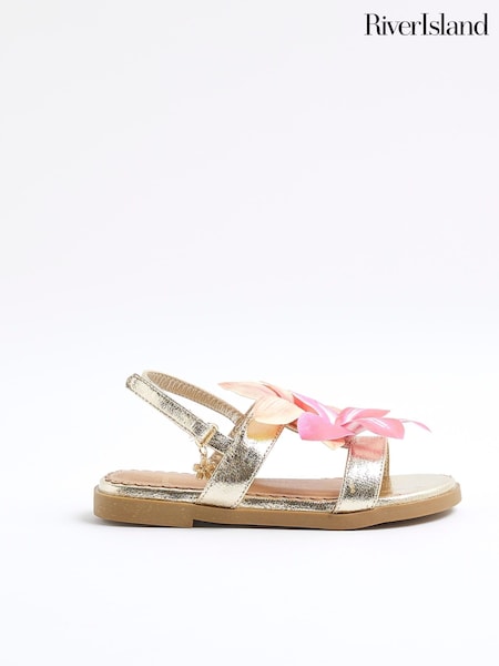 Kultainen/kullanvärinen - River Island Tytöt Orkideakukka Sandaalit (F87736) | €33