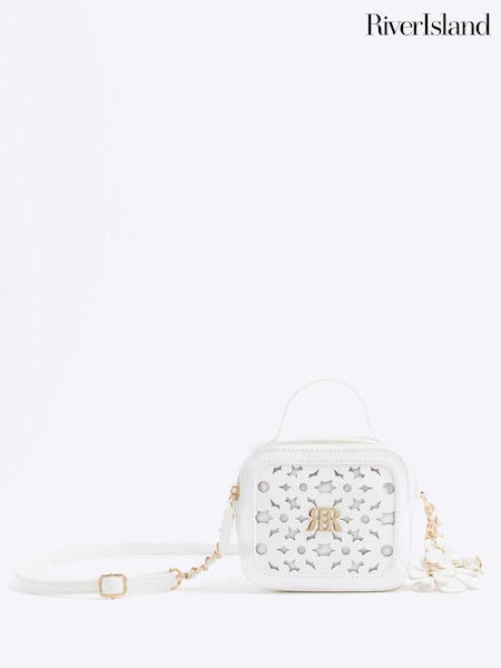 River Island White Girls Faux Leather Flower Lasercut Cross-Body Bag (F87744) | € 31
