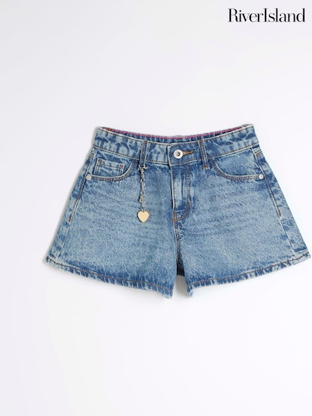 River Island Blue Girls Denim Circle 100% Cotton Shorts (F87746) | €26