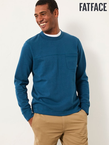 FatFace Wilman Dark Teal Blue Crew Sweat (F87755) | AED280