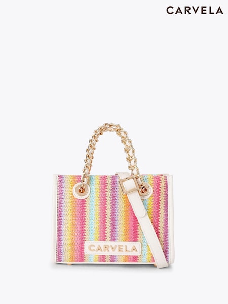 Carvela Pink Leila Raffia Mini Tote Bag (F87787) | €138