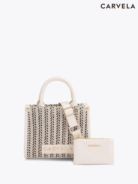 Carvela Pink Sorrento Micro Stripe 100% Cotton Bag (F87824) | €138