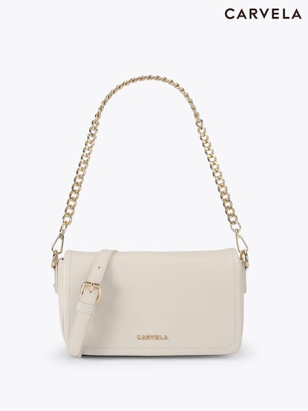 Creme - Carvela Black Como Chain Shoulder Bag (F87834) | R$ 880