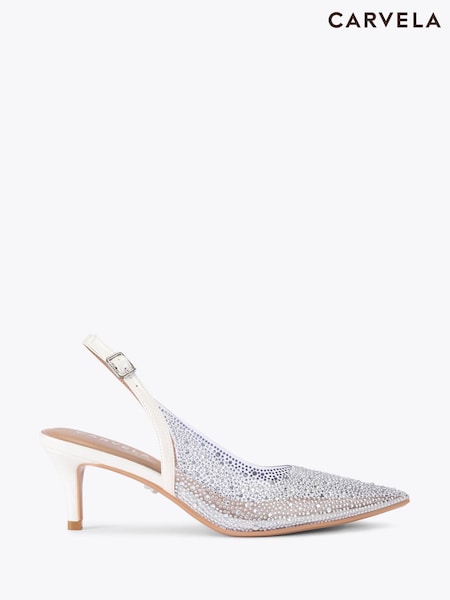 Carvela Off White Carvela Positano Sling Low Shoes (F87850) | €183