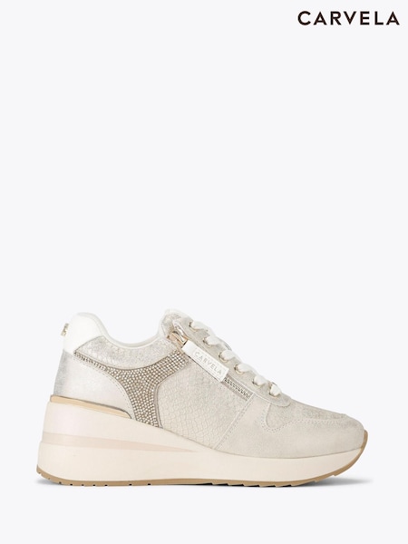 Кремовый - Carvela High Rise Wedge Trainers (F87889) | €131