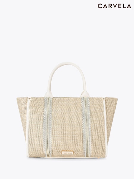 Carvela Cream Fascino Raffia Tote Bag (F87913) | € 170