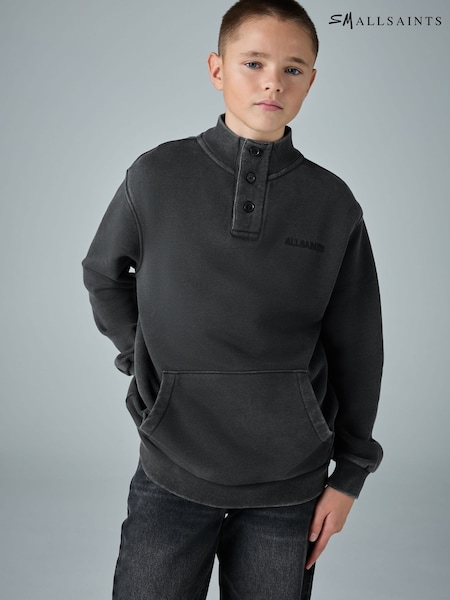 smALLSAINTS Black Washed Logo Funnel Neck Sweatshirt (F87940) | €48 - €53