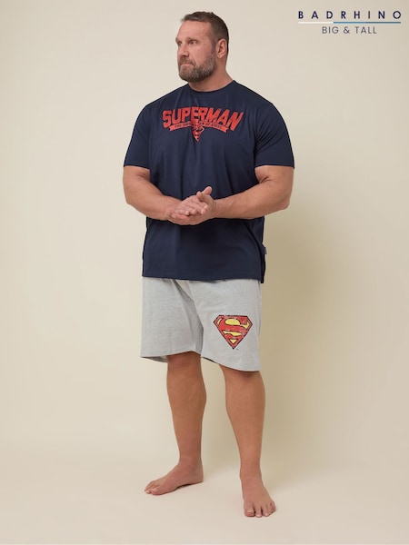 BadRhino Big & Tall Blue 100% Cotton Superman Pyjamas Set (F87948) | €48