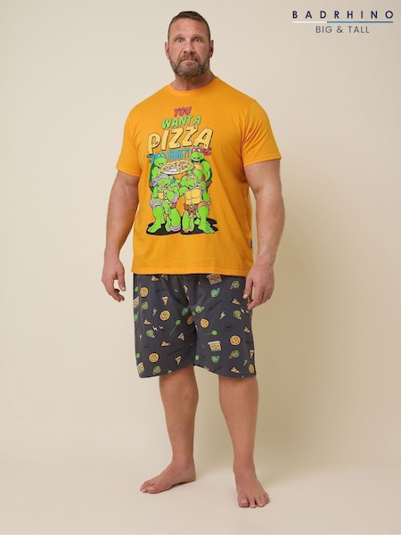 BadRhino Big & Tall Orange Ninja Turtle 100% Cotton Pyjamas Set (F87957) | €48