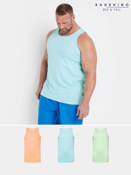 BadRhino Big & Tall White Plain 100% Cotton Vests 3 Pack (F87960) | R$ 255