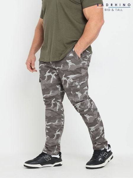 BadRhino Big & Tall Grey Camo Cargo Trousers (F87975) | €58