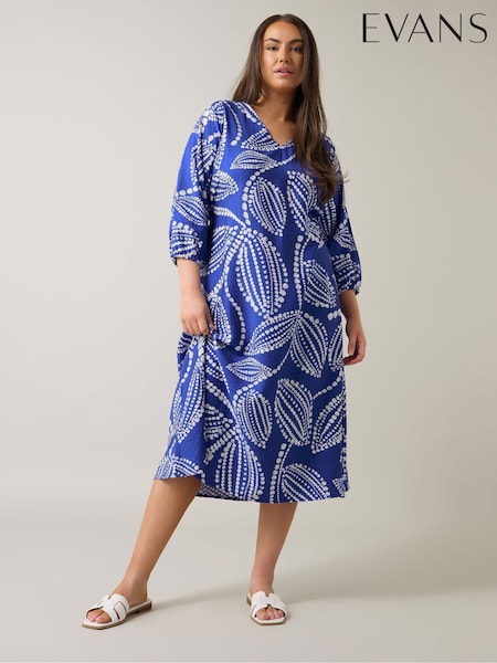 Evans Blue Swing Midaxi Dress (F87995) | €67