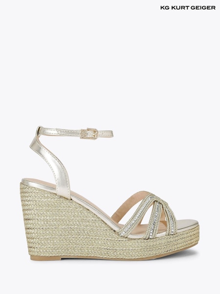 KG Kurt Geiger Gold Regard Wedge Sandals (F88042) | €113