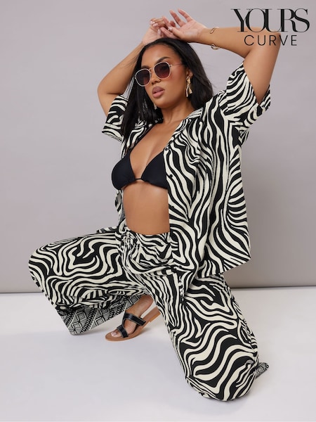Yours Curve Airflow Wide Leg Co-ord Trousers (F88143) | ‏146‏₪