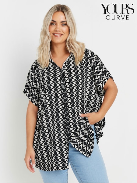 Yours Curve Abstract Crinkle Short Sleeve Shirt (F88154) | 42 €