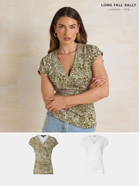 Roz - Long Tall Sally Wrap T-Shirts 2 Pack (F88156) | 268 LEI