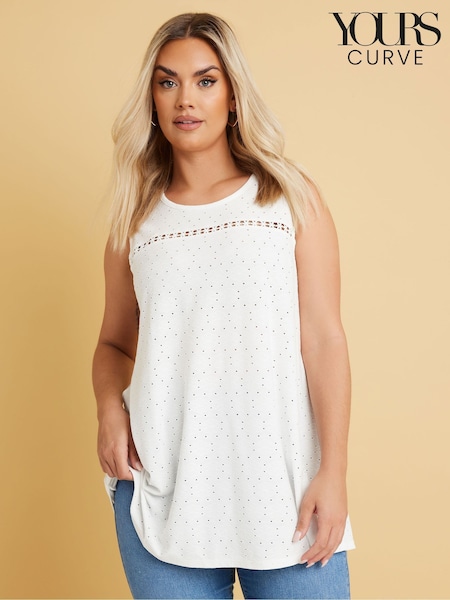 Yours Curve Daisy Crochet Broderie Vest (F88164) | €32