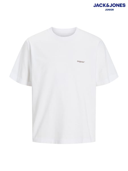 JACK & JONES Junior White Short Sleeve Back Print T-Shirt (F88189) | €21