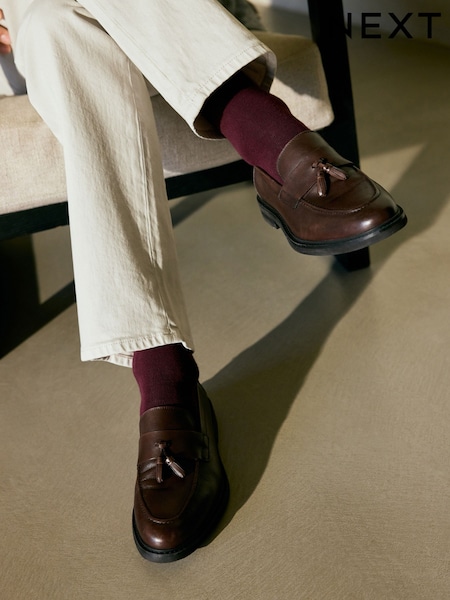 Brown Leather Tassel Loafers (F88193) | €59