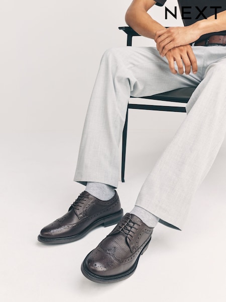 Brown Heritage Brogue Shoes (F88195) | AED241