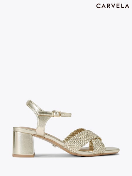 Kultainen/kullanvärinen - Carvela Comfort Krypton Weave Block Sandaalit (F88216) | €219