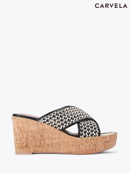 Carvela Sorrento Wedge Mule Black Sandals (F88232) | ₪649