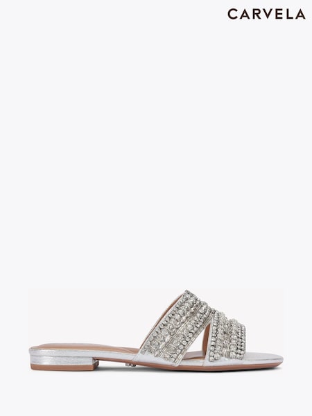 Carvela Chrome Pageant Mules Pumps (F88257) | €235