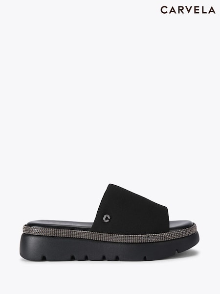 Carvela Comfort Black Dazzle Flatform Sandals (F88259) | 5,347 UAH
