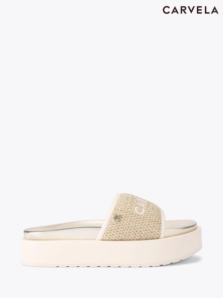Carvela Cream Sorrento Flatform Sandals (F88279) | ₪598