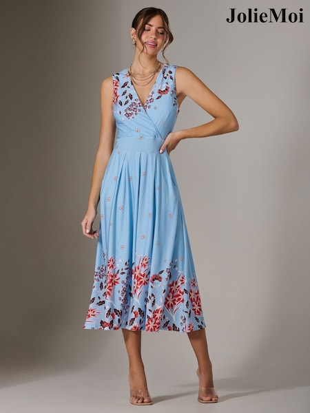 Jolie Moi Blue Jersey Sleeveless Midi Dress (F88393) | 4,506 UAH