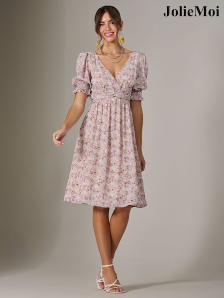 Jolie Moi Puff Sleeve Midi Dress (F88396) | €98