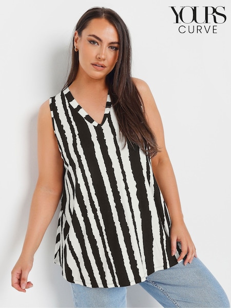 Yours Curve Black Elevated Rib Vest (F88414) | €25