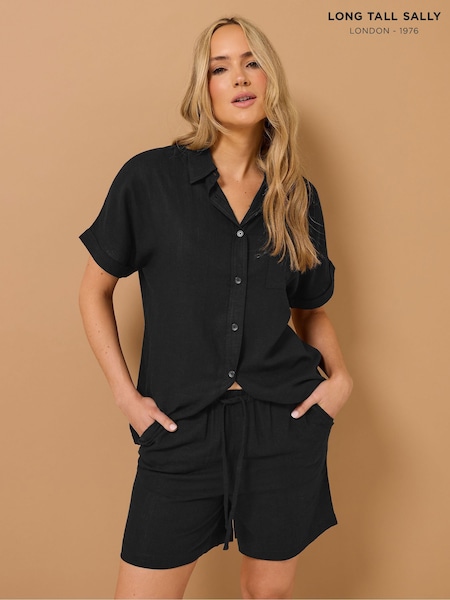 Long Tall Sally Black Linen Shorts (F88470) | €42