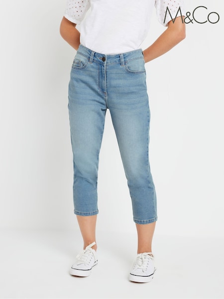 M&Co Petite Boyfriend Crop Light Wash Jeans (F88480) | €57