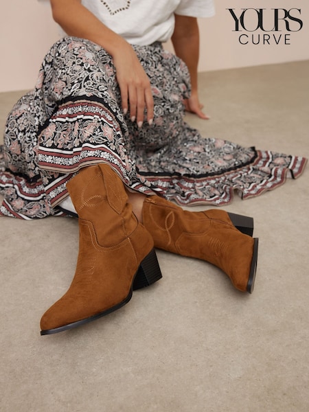 Maro - Yours Curve Extra-Wide Fit Stitch Western Shoes (F88481) | 447 LEI