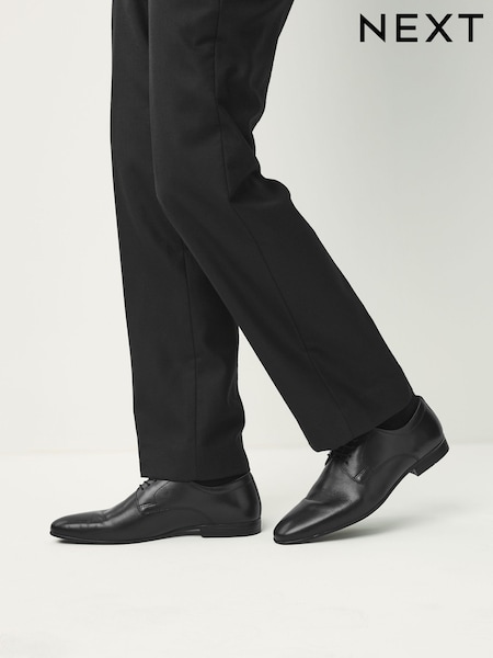 Black Slim Derby Shoes (F88488) | R$ 400