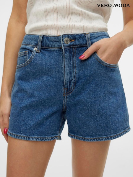 Синий - VERO MODA Mid Rise Denim Shorts (F88515) | €45