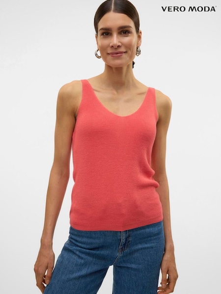 VERO MODA Pink Knitted Vest Cami Top (F88518) | €31